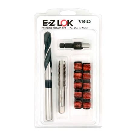 E-Z Lok Thread Repair Kit, Self Locking Thread Inserts, 7/16"-20x5/8"-11, Steel EZ-329-720